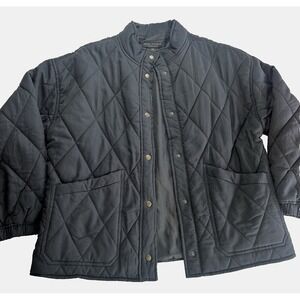 Social Standard by Sanctuary Women's Outdoors Snap Up Quilted Jacket Black L
